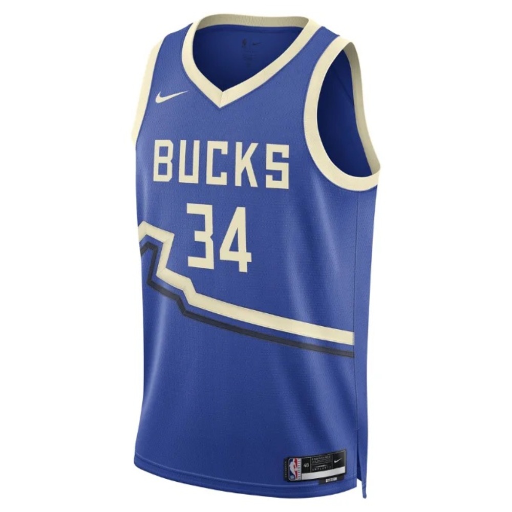 Nike NBA Bucks City Edition Swingman Jersey Giannis Antetokounmpo FQ4349-481 NEW